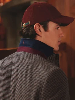 Brown Slim Fit Dogtooth Texture Suit Jacket