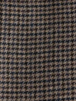 Brown Slim Fit Dogtooth Texture Suit Jacket