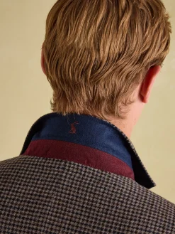 Brown Slim Fit Dogtooth Texture Suit Jacket