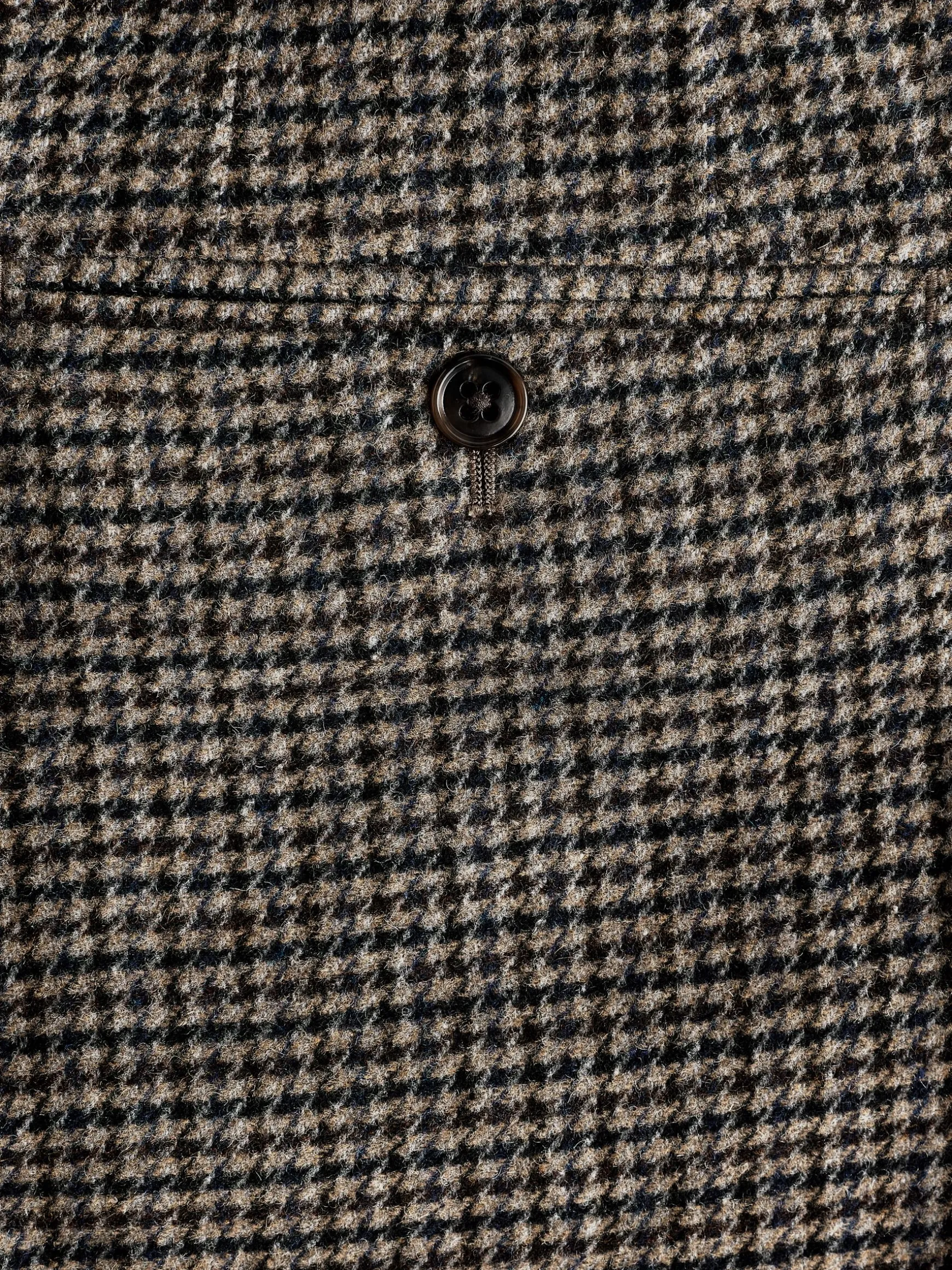 Brown Slim Fit Dogtooth Texture Suit Trousers