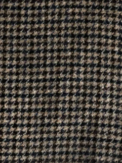 Brown Slim Fit Dogtooth Texture Suit Trousers