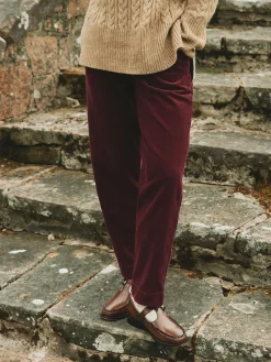 Calla Burgundy Corduroy Tapered Trousers
