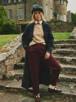 Calla Burgundy Corduroy Tapered Trousers