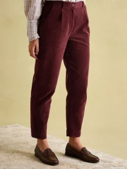 Calla Burgundy Corduroy Tapered Trousers