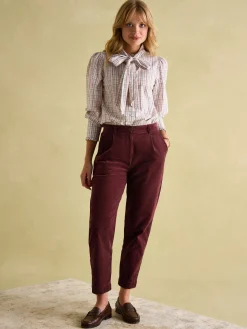 Calla Burgundy Corduroy Tapered Trousers