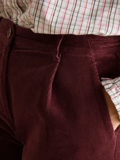 Calla Burgundy Corduroy Tapered Trousers