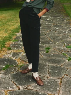 Calla Navy Corduroy Tapered Trousers