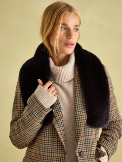 Callcott Black Faux Fur Scarf