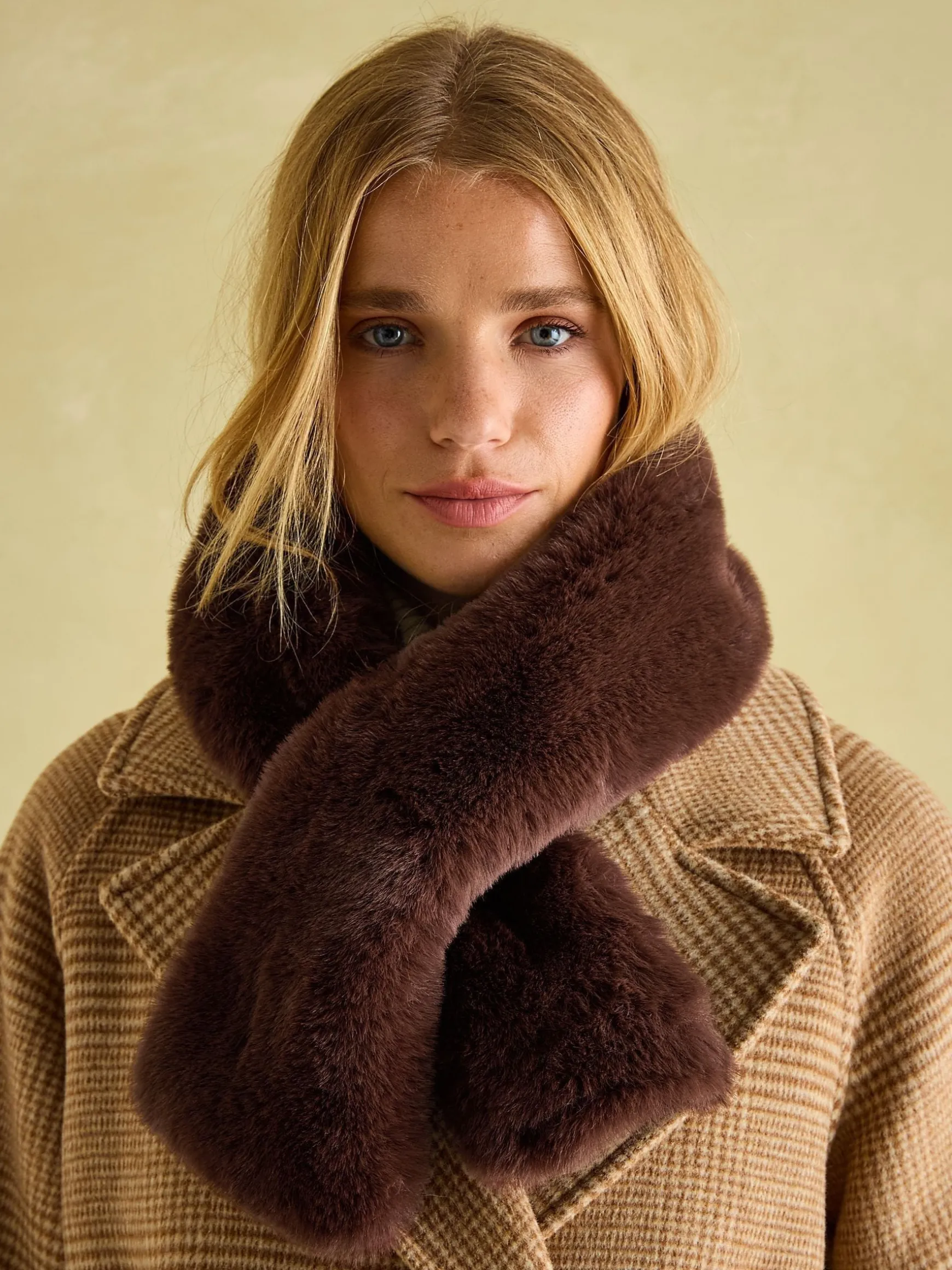 Callcott Chocolate Brown Faux Fur Scarf