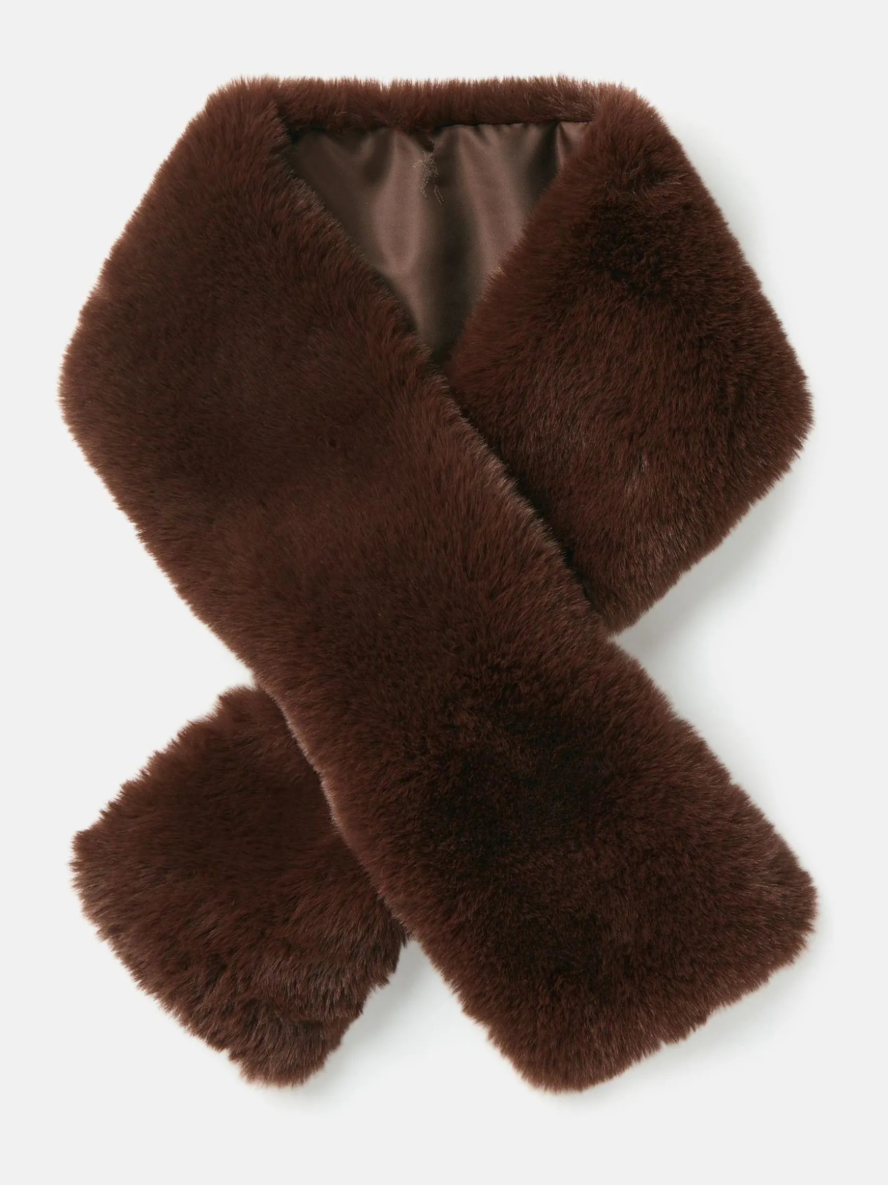 Callcott Chocolate Brown Faux Fur Scarf