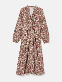 Cara Cream Ditsy Cord Twisted Front Dress