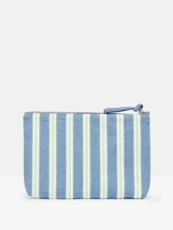 Carrywell Blue & White Striped Zip Pouch