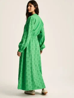 Cassie Green Broderie Maxi Dress