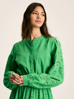 Cassie Green Broderie Maxi Dress