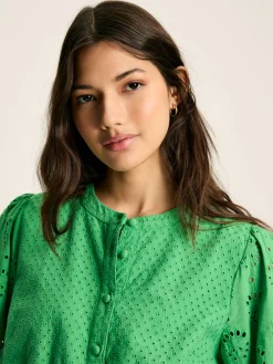 Cassie Green Broderie Maxi Dress