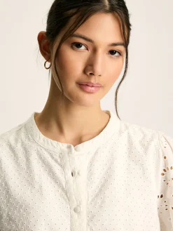 Cassie White Broderie Maxi Dress