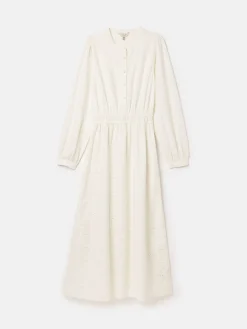 Cassie White Broderie Maxi Dress