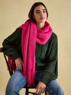 Caversham Bright Pink Knitted Scarf