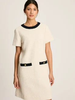 Celeste Cream Mini Boucle Dress