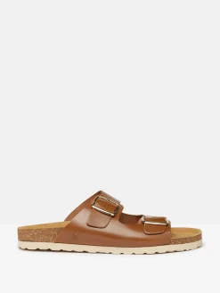 Celeste Tan Brown Double Strap Sandals