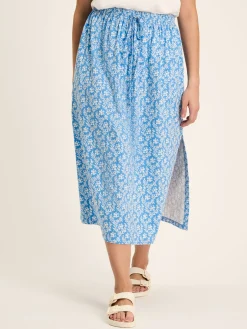 Celia Blue Jersey Midi Skirt