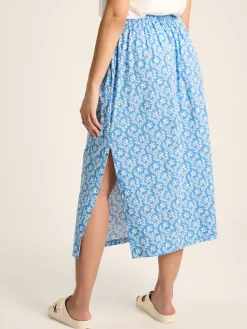 Celia Blue Jersey Midi Skirt