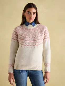 Charlotte Cream Crew Neck Fair Isle Jumper