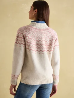 Charlotte Cream Crew Neck Fair Isle Jumper