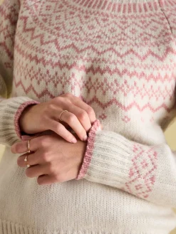Charlotte Cream Crew Neck Fair Isle Jumper