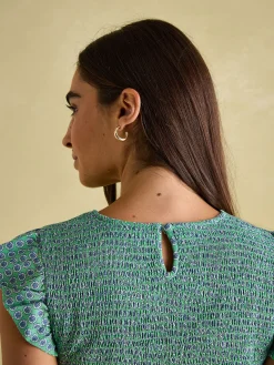 Clover Green Shirred Dress