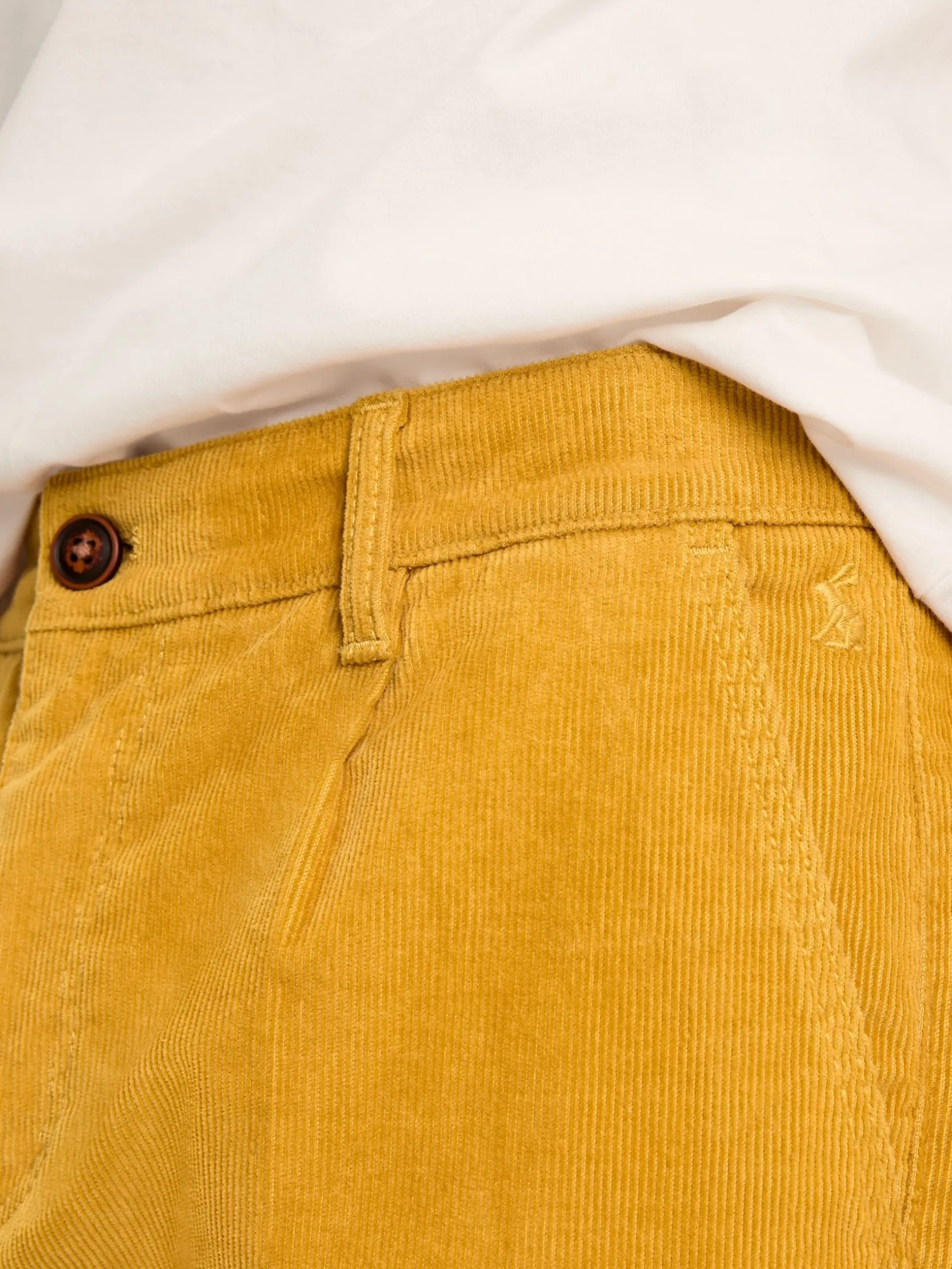 Cord Yellow Straight Leg Corduroy Trousers