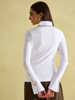 Cordelia White Long Sleeve Top