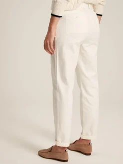 Cream Slim Fit Chino Trousers