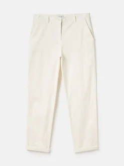 Cream Slim Fit Chino Trousers