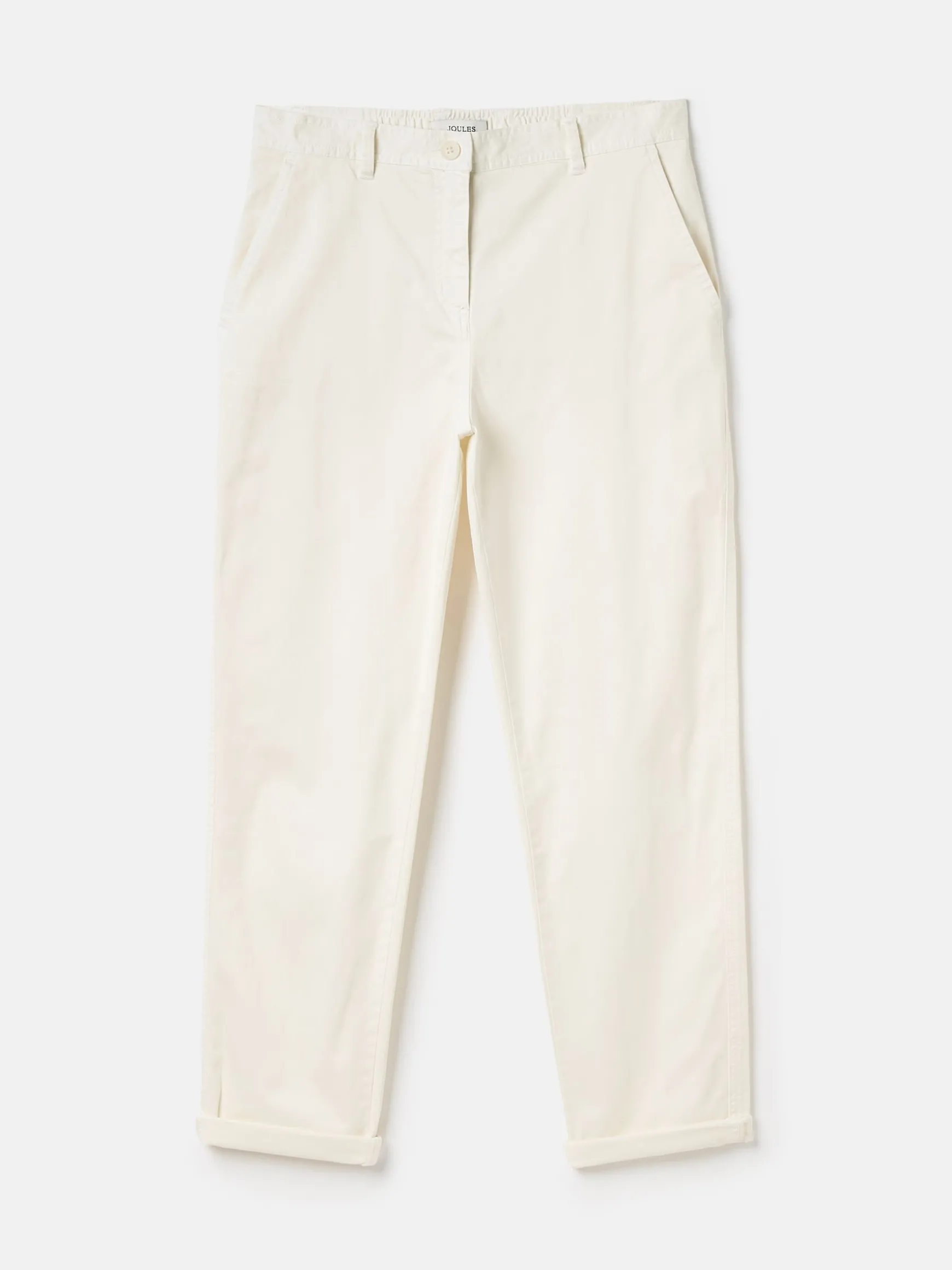 Cream Slim Fit Chino Trousers