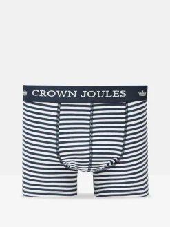 Crown Joules Navy & White Crest Pack of Two Cotton Boxers