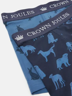 Crown Joules Navy Pack of Two Cotton Boxers