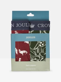 Crown Joules Red/Green Pack of Two Cotton Boxers