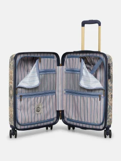 Damask Print Cabin Four Wheel Hard Shell Suitcase