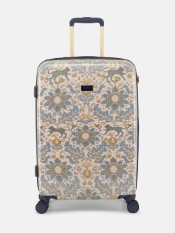 Damask Print Medium Four Wheel Hard Shell Suitcase