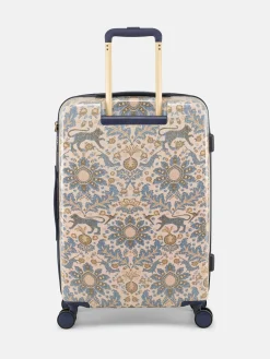 Damask Print Medium Four Wheel Hard Shell Suitcase
