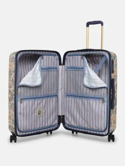 Damask Print Medium Four Wheel Hard Shell Suitcase