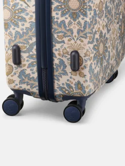 Damask Print Medium Four Wheel Hard Shell Suitcase
