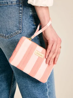 Daphne Pink & Orange Striped Wrist Purse