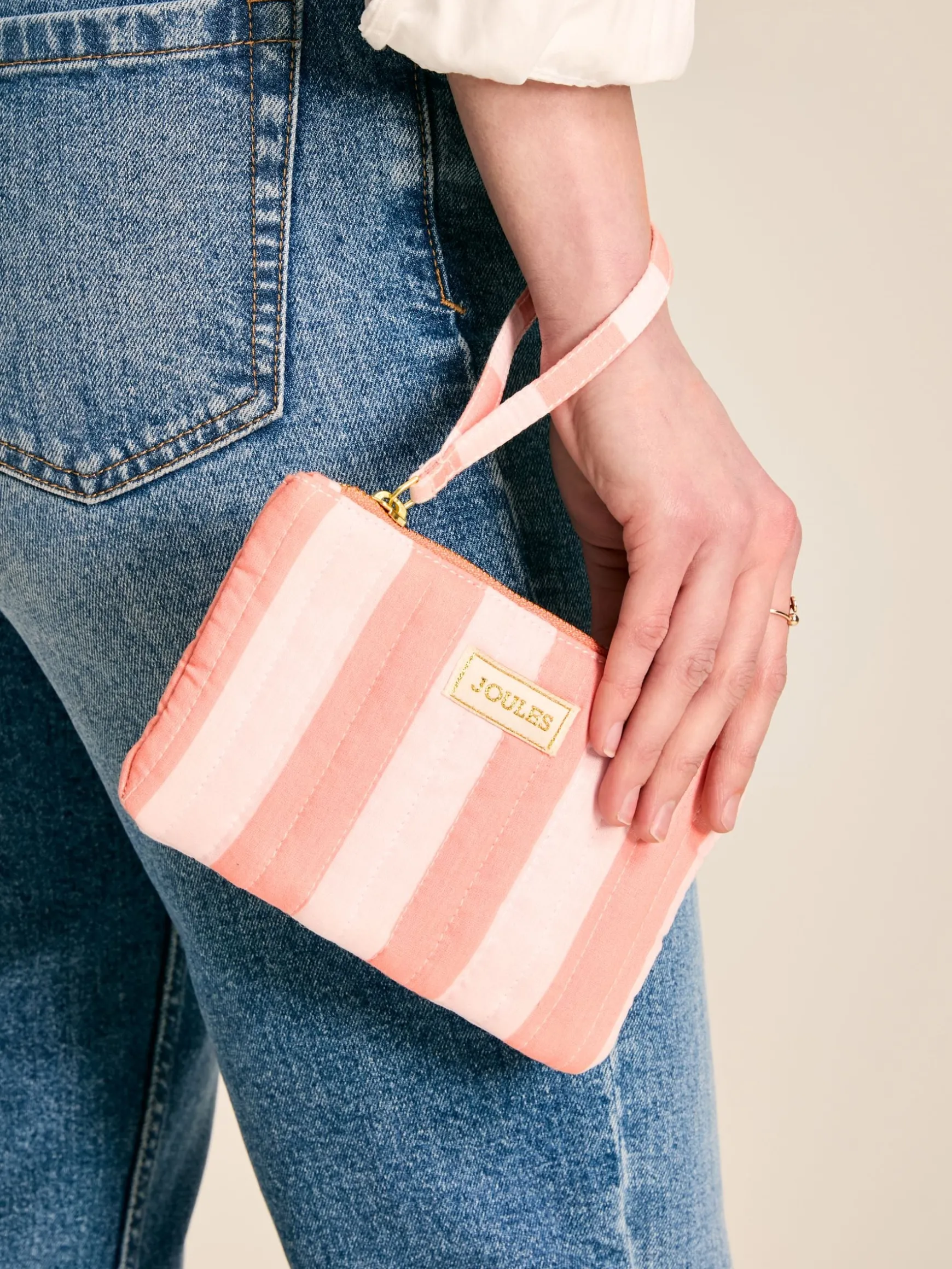 Daphne Pink & Orange Striped Wrist Purse