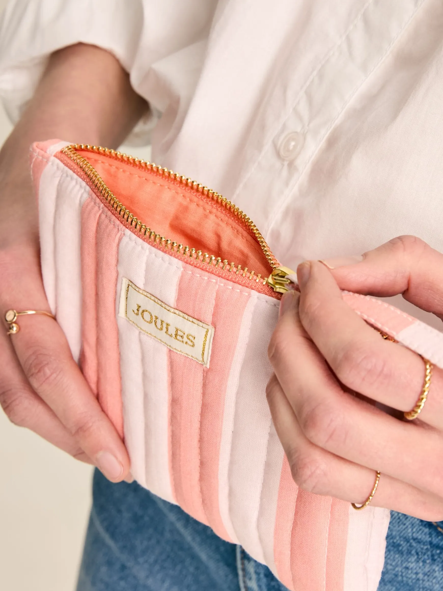 Daphne Pink & Orange Striped Wrist Purse