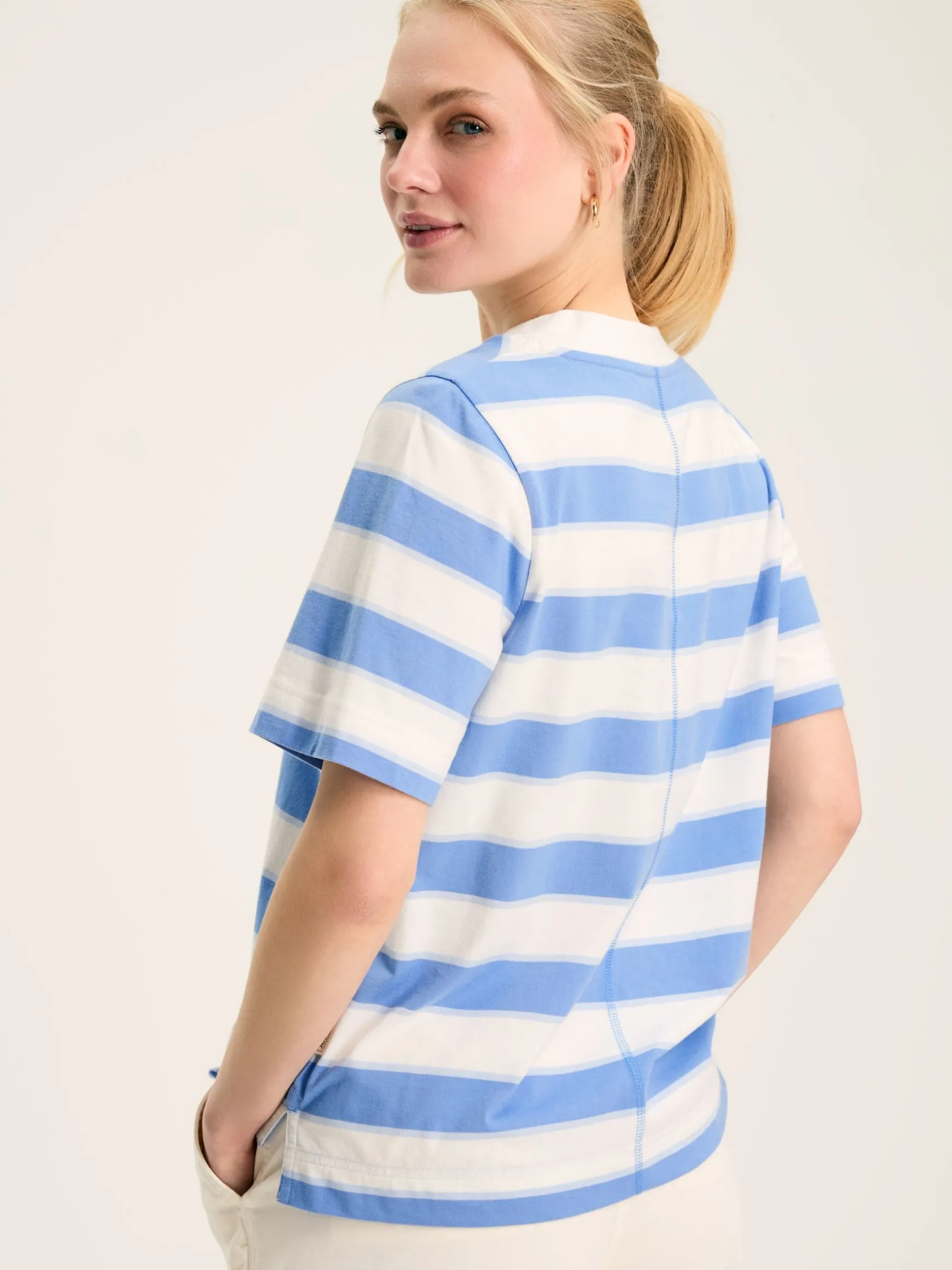 Darcey Blue Stripe V-Neck T-Shirt