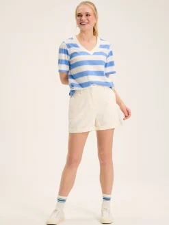 Darcey Blue Stripe V-Neck T-Shirt