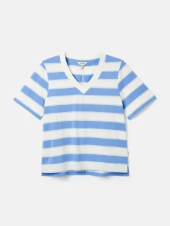 Darcey Blue Stripe V-Neck T-Shirt