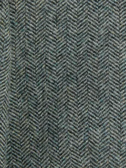 Dark Green Herringbone Texture Slim Fit Blazer